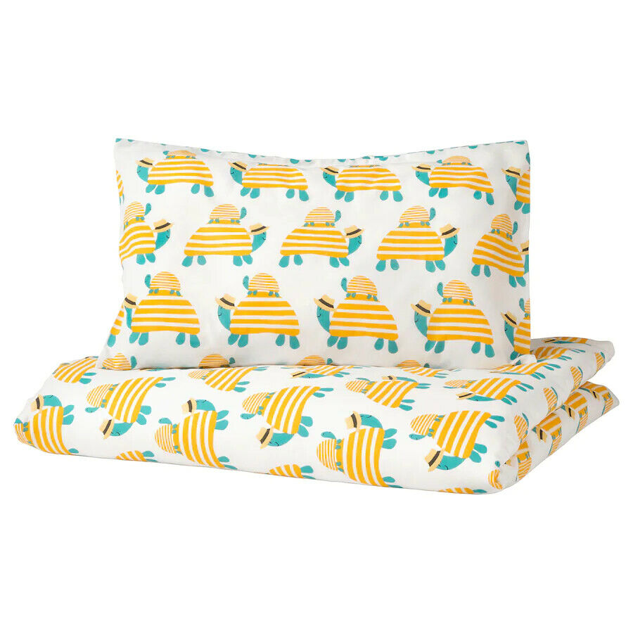 RÖrande Comforter Cover 1 Pillowcase F Crib, Turtle Yellow43x49/1 Free Shipping